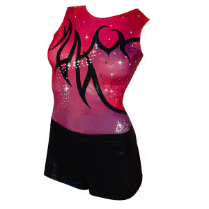 magneta_roze_rood_paars_ombre_turnpakjes_turnmaillot_turnen_gymnastiek_maillot_pakjes